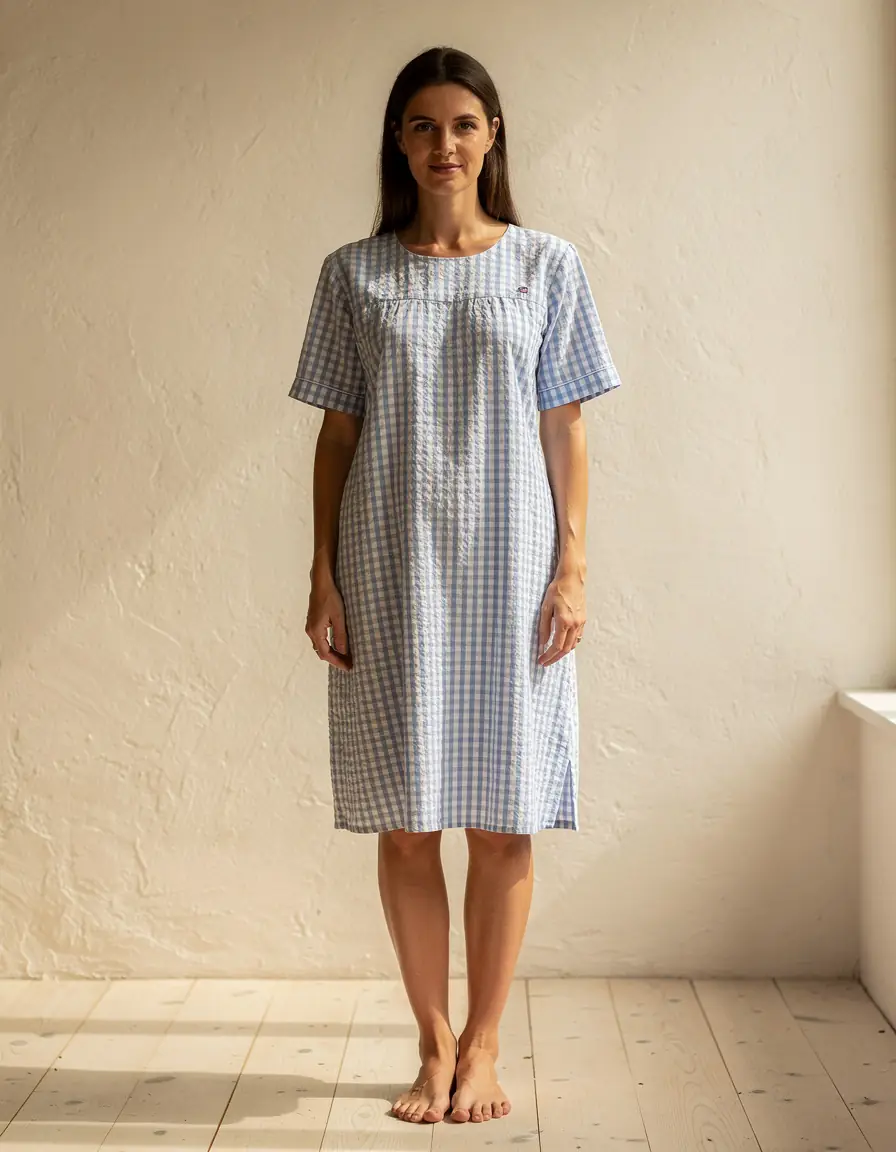 Bluebell Check Nightdress