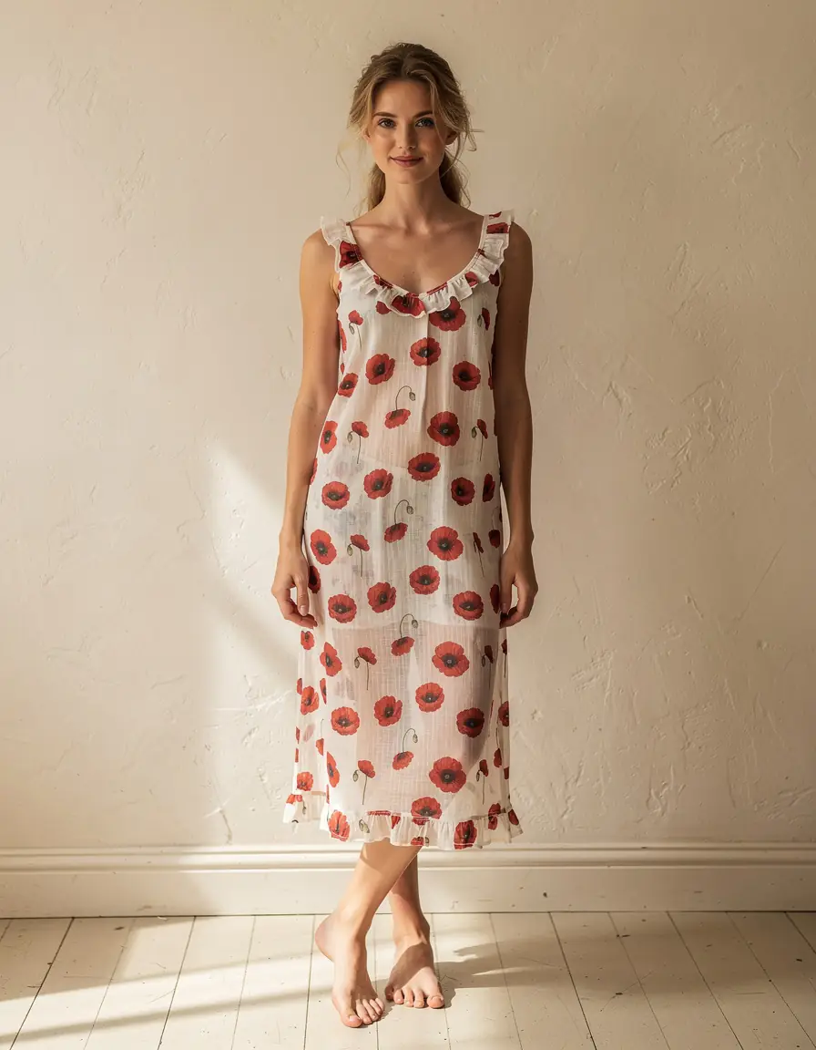 Wild Poppy Voile Nightdress