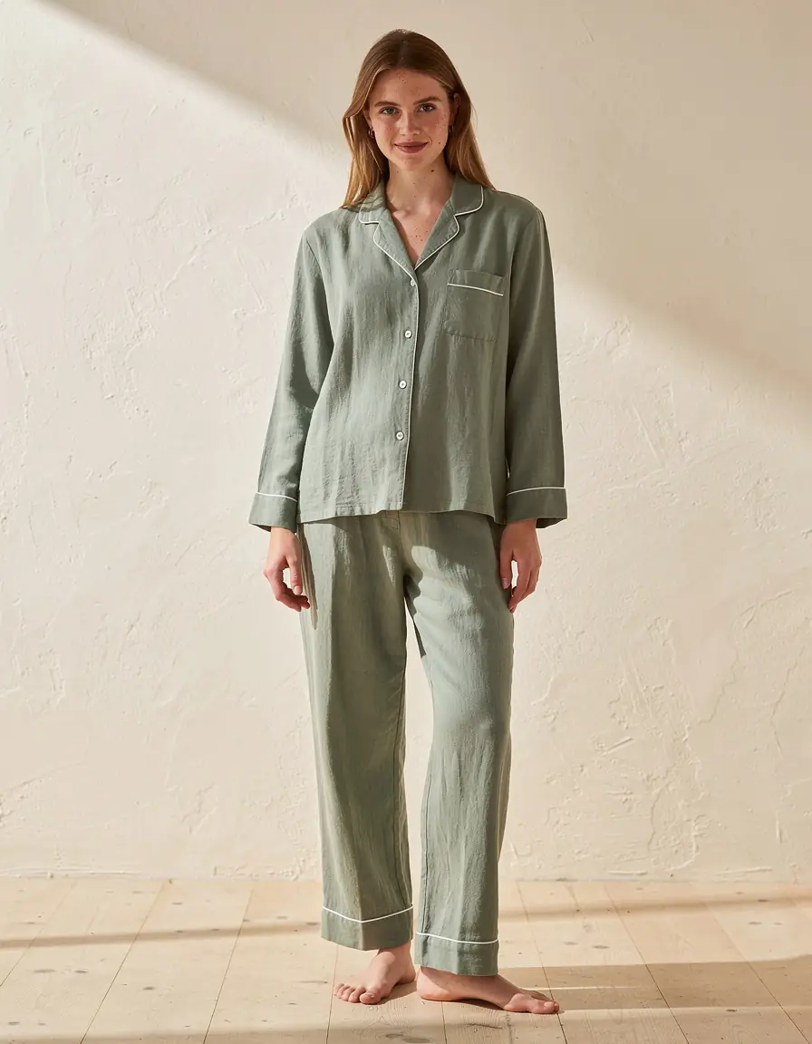 Sage Linen Blend Pyjamas